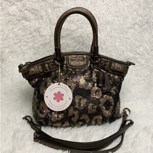 Coach Bag Madison 2011 Sequins Bronze Mini Sophia Satchel Bag